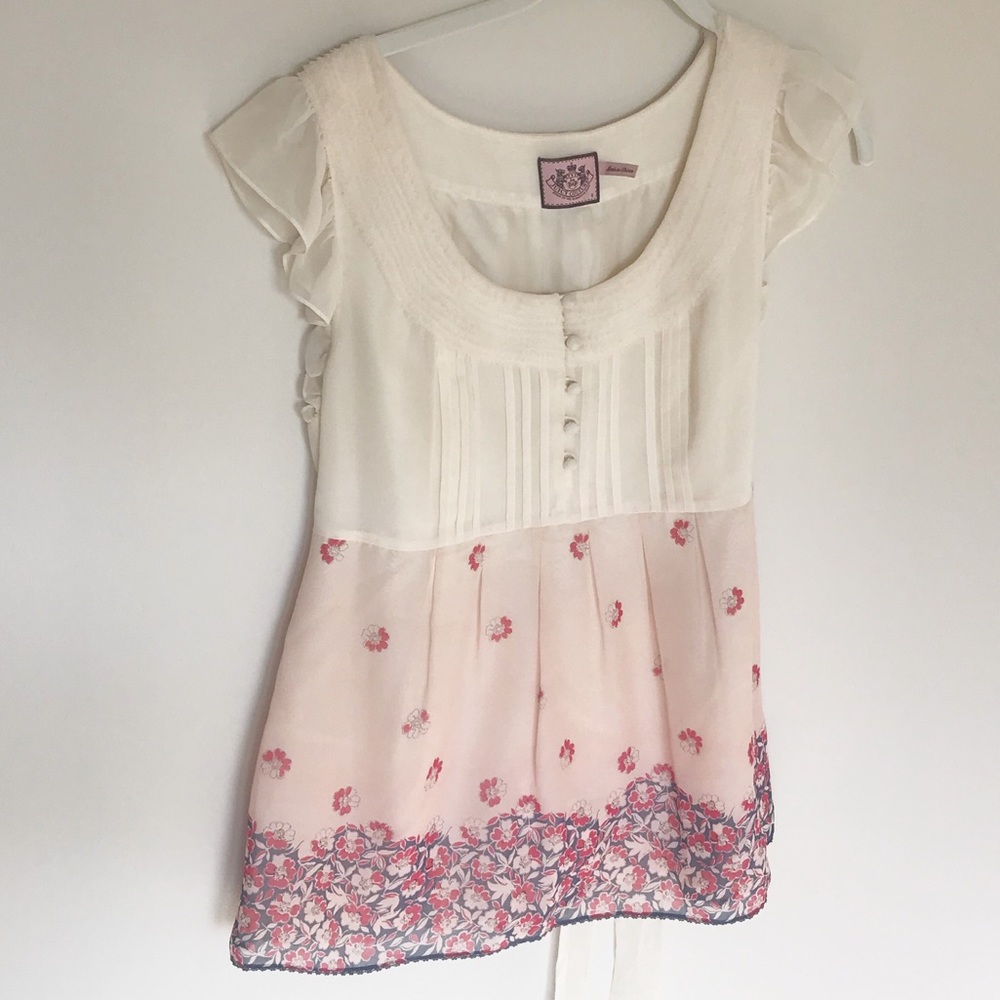 Juicy couture 100 percent silk babydoll blouse